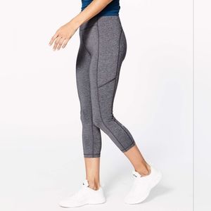 Lululemon | Speed Up Legging - Crop 21", Size 8, Heathered Black